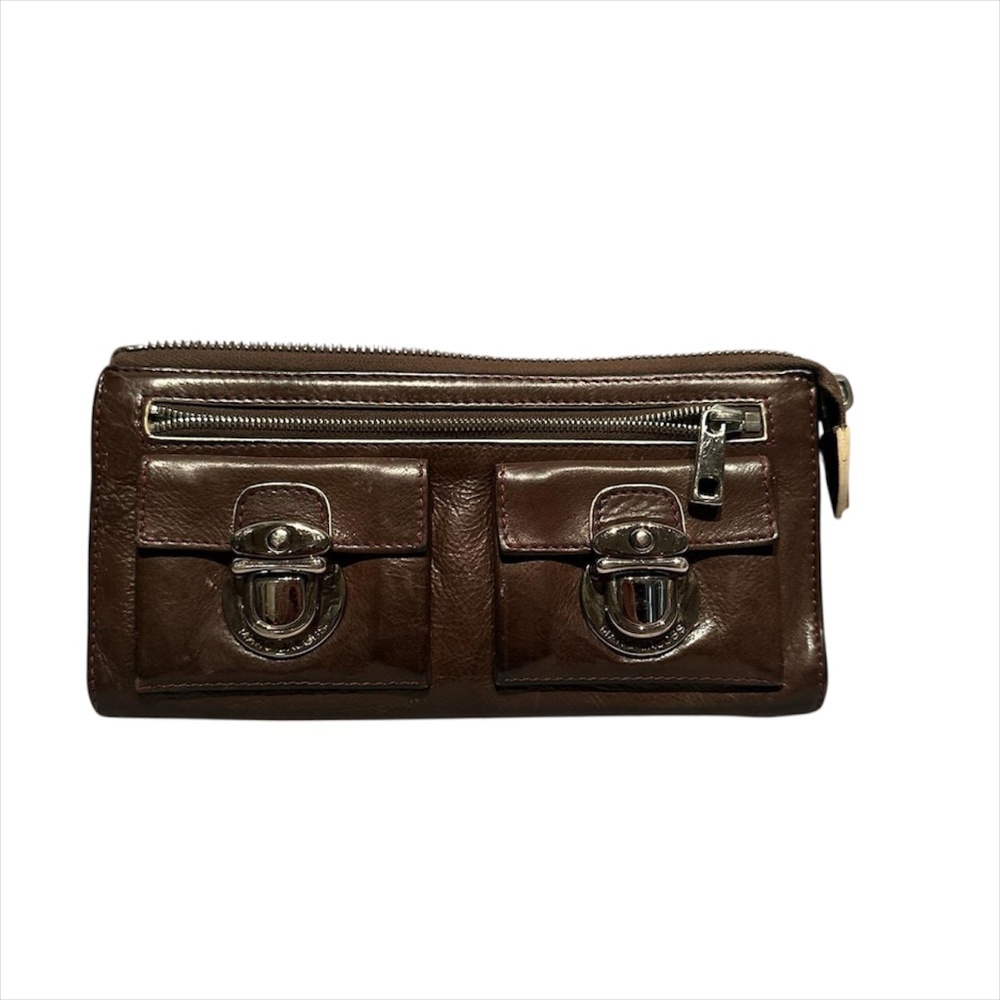 Vintage Marc Jacobāsā Brown Leather Buckle Clutch Wallet